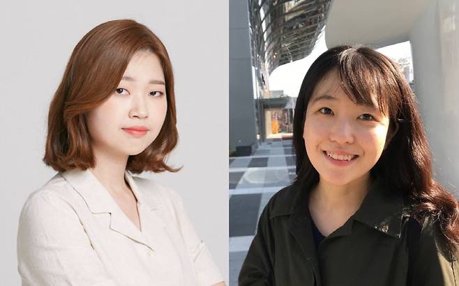 제43회 ‘오늘의 작가상’ 수상자로 선정된 김초엽(왼쪽)과 한정현. 경향신문 자료사진