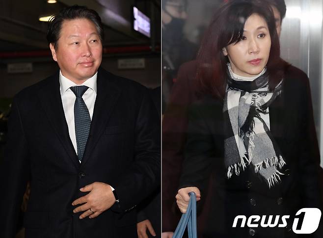 최태원SK그룹 회장(왼쪽)과 노소영 아트센터 나비 관장/뉴스1 © News1 허경 기자