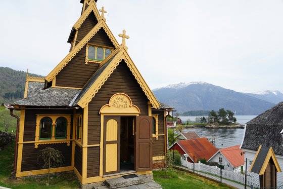 노르웨이 발레스트란 성 올라프 교회. '겨울왕국' 1편에서 엘사의 대관식 장면에 영감을 준 장소다. 백종현 기자