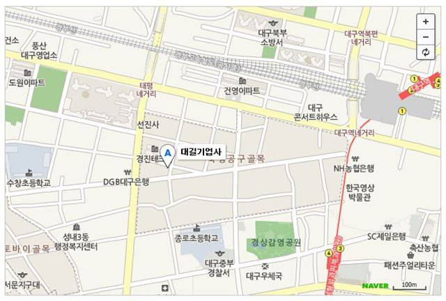 대구 북구 대길기업사 약도