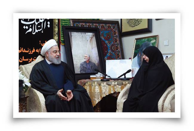 하산 로하니 이란 대통령(왼쪽)과 가셈 솔레이마니 사령관의 딸. [AP=뉴시스]