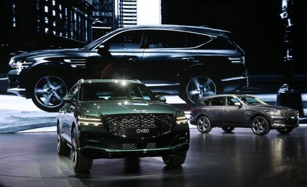 15일 경기도 고양시 킨텍스에서 공개된 '제네시스 GV80'./사진=연합뉴스