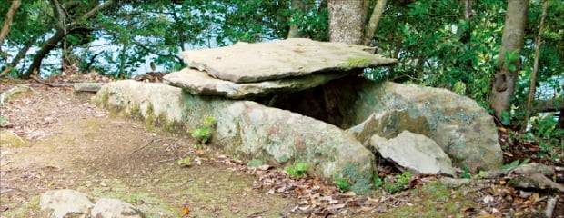 대마도 북부 조일산고분군의 석관묘. 돌판을 이용해 상자식으로 만든 전형적인 한반도 양식이다.