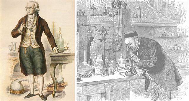 라부아지에(Antoine Laurent Lavoisierㆍ왼쪽)는 발효의 원리를 화학적으로 밝혔다. 루이 파스퇴르(Louis Pasteur)는 발효란 효모가 당에 작용하여 알콜과 이산화탄소를 만들어 내는 과정임을 밝혀냈다. 또한 와인이 산패되는 것은 미생물인 초산균에 의한 것이라는 것도 밝혀냈다. 그는 저온살균법(Pasteurization)을 개발하여 와인의 산패를 막았다. 위키미디어 제공