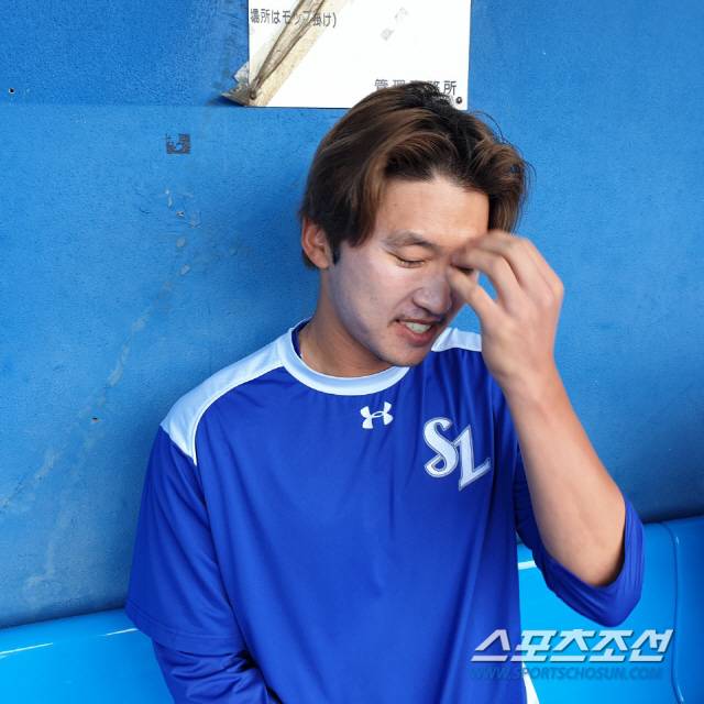 자율훈련일이던 6일 아카마 구장에서 만난 박해민. 오키나와=정현석기자 hschung@sportschosun.com