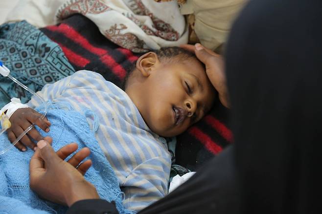 콜레라에 감염된 예멘 어린이 [유니세프 홈페이지]