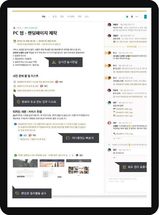 협업 툴 콜라비의 '이슈 페이지'.(/콜라비팀)