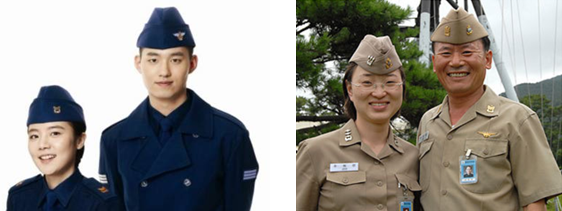 한국 공군(좌)과 해군(우)의 개리슨 캡 /출처= ⓒ국방일보