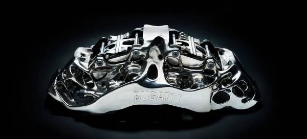 부가티가 3D 프린터로 제작한 티타늄 브레이크 캘리퍼