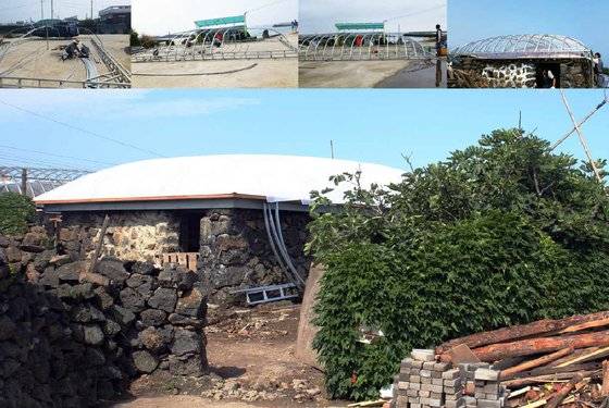 지붕만큼이나 신경 썼던 부분은 보와 서까래였습니다. [사진 지랩]