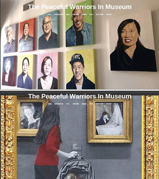 서울, 뉴욕, 런던, 파리 4곳에서 활동하는 작가들의 전시를 모은 웹 전시 ’The Peaceful Warriors In Museum’(홈페이지 캡처)