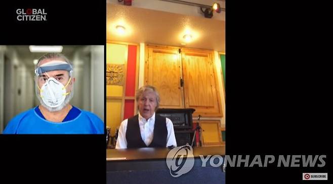 '투게더 앳 홈'에 출연해 비틀스 '레이디 마돈나'를 부른 폴 매카트니 [글로벌시티즌 유튜브 캡처. 재판매 및 DB 금지]