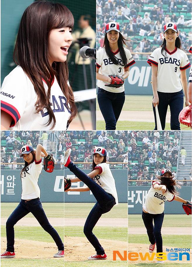 2009년 4월, ‘BK유리’의 오버핸드 시구

잠실 두산-KIA전에 초대된 소녀시대.  ‘소녀시대’는 관중의 열광적인 환호 속에 마운드 뒤에서 줄을 맞춰 히트곡 ‘GEE’와 ‘힘내’를 불렀고 이후 써니가 애국가를 독창했다. 시구자는 언더핸드 시구로 화제를 모았던 유리가 나서 오버핸드로 던졌고, 서현이 시타자로 나섰다.