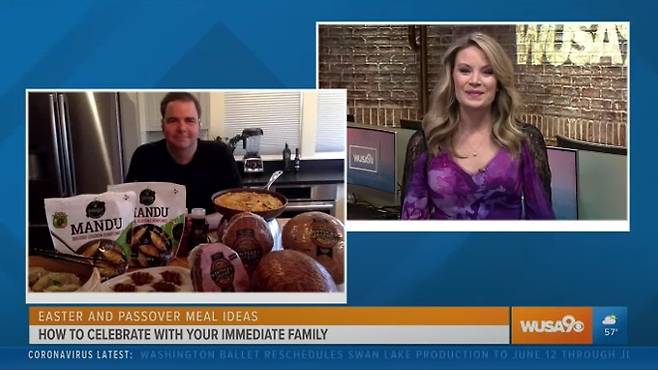 미국 출신의 인기 셰프이자 엔터테이너 조지 듀란이 미국 WUSA 방송에 출연해 CJ제일제당의 ‘비비고 만두’를 소개하는 보도 이미지.