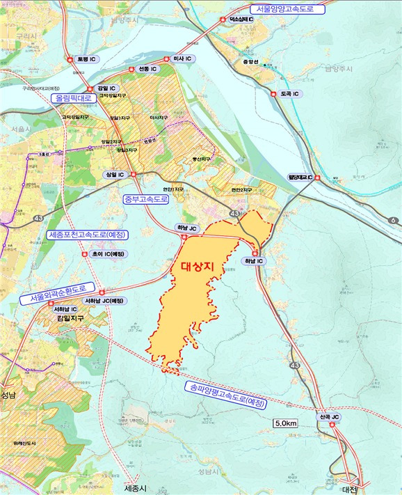 3기 신도시 하남교산지구 위치도.(제공=LH)© 뉴스1