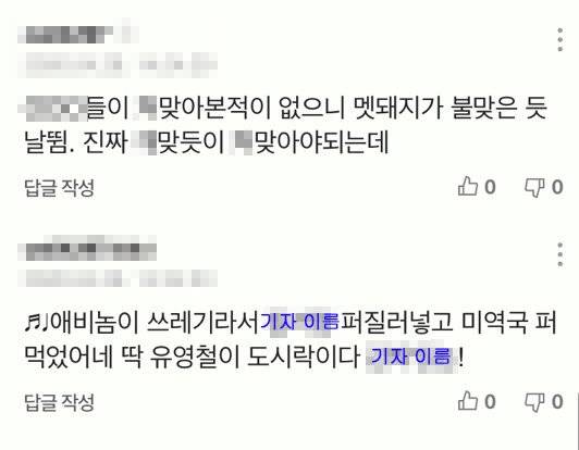 밀실팀 기자가 받은 악플을 재구성했다. 백경민
