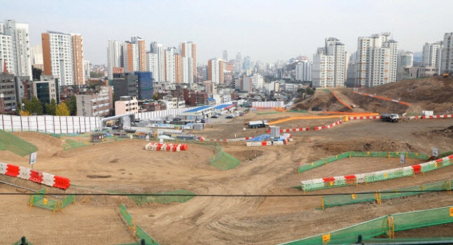 마포구 아현2구역 재개발 공사현장 모습(사진=연합뉴스 제공)