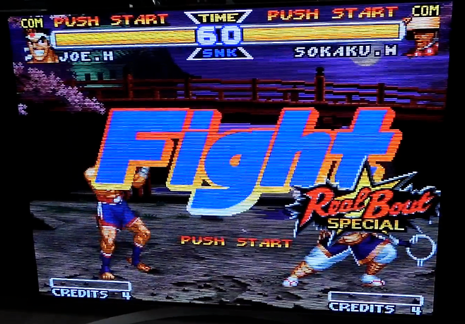 OSSC를 통해 네오지오를 연결한 모습