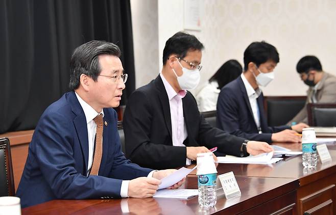 김용범 기획재정부 1차관이 15일 서울 광화문 정부서울청사에서 열린 '부동산 시장 점검회의'에서 발언하고 있다. 사진=연합뉴스