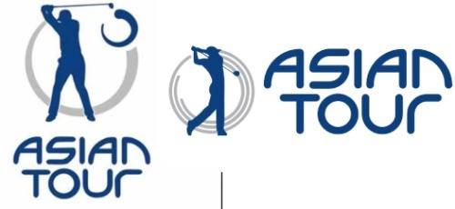 아시안투어 로고는 백스윙 동작(왼쪽)에서 피니시로 바뀌었다.