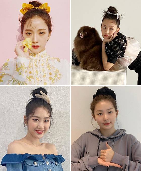 (왼쪽부터 시계 방향으로)그룹 블랙핑크 지수, 제니, 레드벨벳 슬기, 오마이걸 지호/사진=각 스타 인스타그램