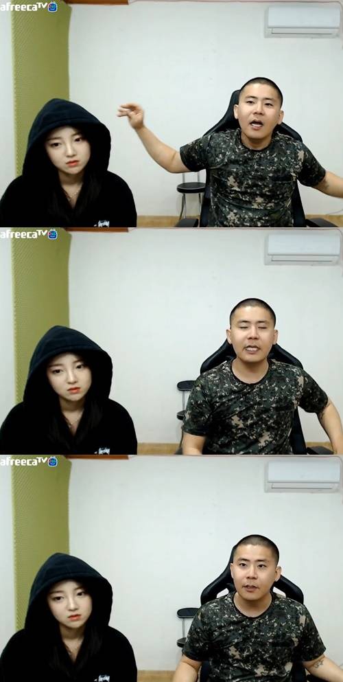 BJ 철구가 아프리카TV 방송에 복귀한 가운데, 아내 외질혜가 함께 했다. 사진=방송캡처