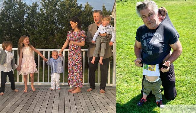 다복한 알렉 볼드윈 가족.