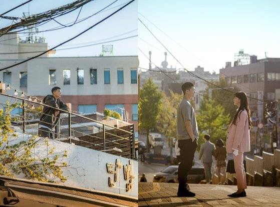 '이태원 클라쓰'는 이태원 곳곳을 무대로 한다. 포차 '단밤'은 녹사평역 앞 언덕의 가게를 빌려 촬영했다. [사진 JTBC]