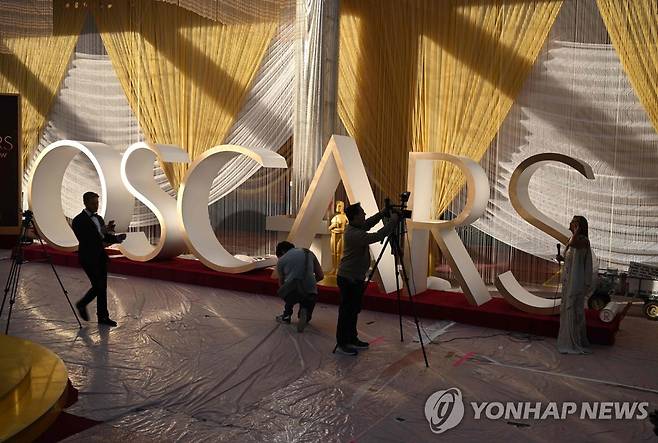 올해 2월 열렸던 아카데미상 시상식 준비 모습 [AFP=연합뉴스 자료사진]