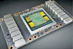 엔비디아의 GPU 테슬라 V100.