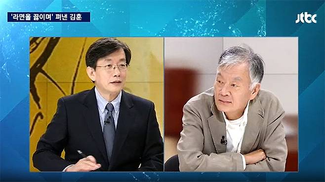 JTBC 뉴스룸에 출연한 소설가 김훈 (사진=JTBC 뉴스 캡처)