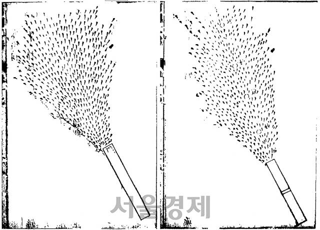 서호이집(西湖二集)》에 실린 만천연분통(滿天煙噴筒, 그림 왼쪽)과 비천분통(飛天噴筒, 그림 오른쪽) 도설./자료제공=휴머니스트
