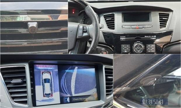 앞·뒤, 양 옆에 카메라가 달리면서 라디오 주파수나 나오던 작은 화면도 어라운드뷰가 지원되는 넓은 9인치 화면으로 바뀌었다. 사진=오세성 한경닷컴 기자