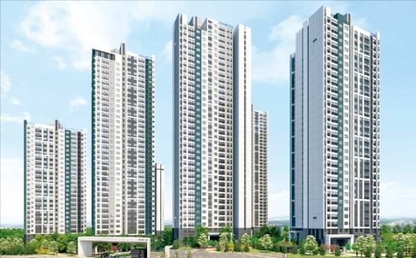 대우건설이 충남 천안에서 공급하는 ‘천안 푸르지오 레이크사이드’ 조감도.     대우건설 제공