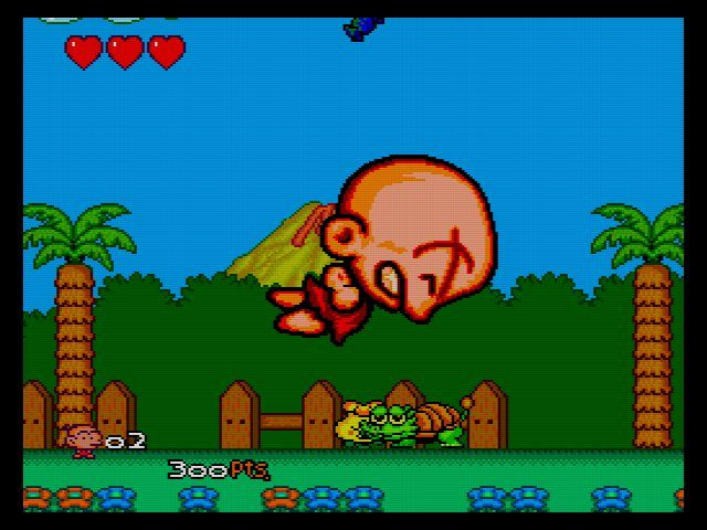 (고기를 먹으면 이렇게 화면을 양단할 정도로 거대해지기도 했다)