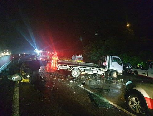 박지윤 부부 사고 현장. 연합뉴스