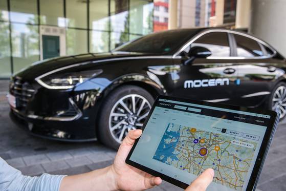 A device from MoceanLab, a U.S. company owned by Hyundai Motor, will be installed in SoCar vehicles to collect data.