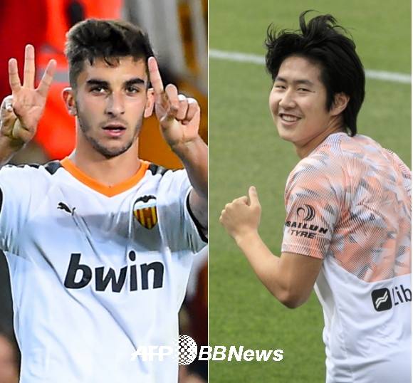 페란 토레스(왼쪽)와 이강인. ⓒAFPBBNews = News1