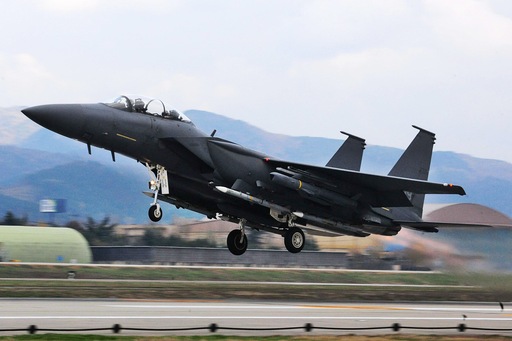 한국 공군 F-15K 전투기가 이륙하고 있다. 세계일보 자료사진