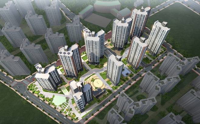 행정타운 센트럴 두산위브 조감도 [자료 두산건설]