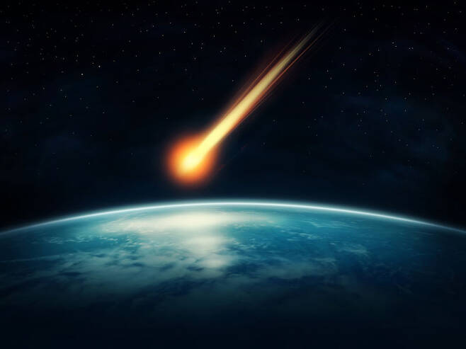 지구로 향하는 소행성 운석 자료사진(123rf.com)