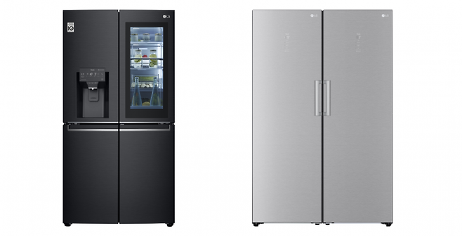 ▲LG 인스타뷰 냉장고(왼쪽)와 LG 컨버터블 냉장고의 제품 사진.(사진제공=LG전자)