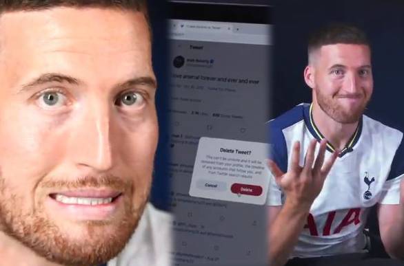 과거 아스날 팬임을 자처했던 SNS 게시물을 직접 지우는 도허티(토트넘 SNS 캡쳐)