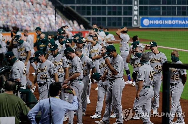 메이저리그 오클랜드 선수단 [AFP=연합뉴스]