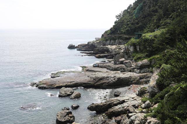 이기대해안산책로 밭골새. 해안 절벽과 파식대지가 어우러져 절경을 이룬다. ⓒ박준규