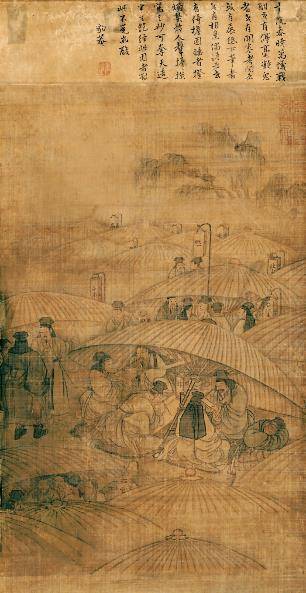 단원 김홍도 , '공원춘효도', 36.5×70.0cm [서울옥션 제공. 재판매 및 DB 금지]