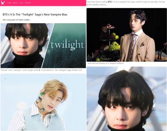 방탄소년단 뷔, '트와일라잇' 공식계정 '최애' 지목..뱀파이어 '태형 컬렌' 기대↑
