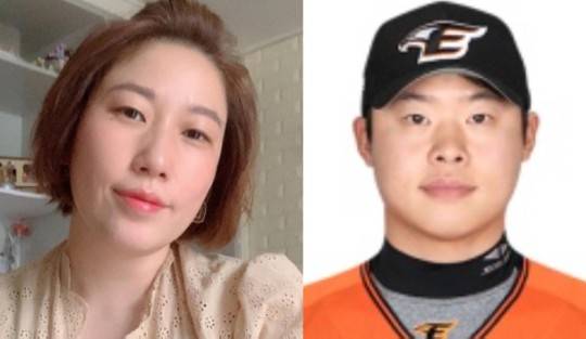 개그우먼 김영희(37)가 열 살 연하의 야구선수 출신 윤승열(27)과 결혼한다. /사진=김영희 인스타램, 한화 이글스