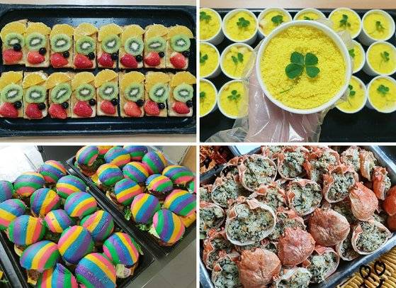 스타' 영양사 김민지(30)씨가 경기 파주중학교·세경고등학교에서 근무할 당시 제공했던 다양한 메뉴의 급식 사진. [김민지씨 제공]