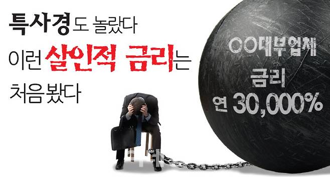 특사경도 놀랐다 이런 살인적 금리는 처음 봤다 [그래픽=이데일리 김정훈 기자]